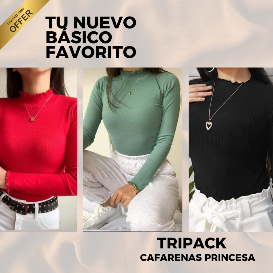 Tripack Cafarenas Princesa: Abriga con estilo, realza y combinan con todo
