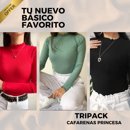 Tripack Cafarenas Princesa: Abriga con estilo, realza y combinan con todo